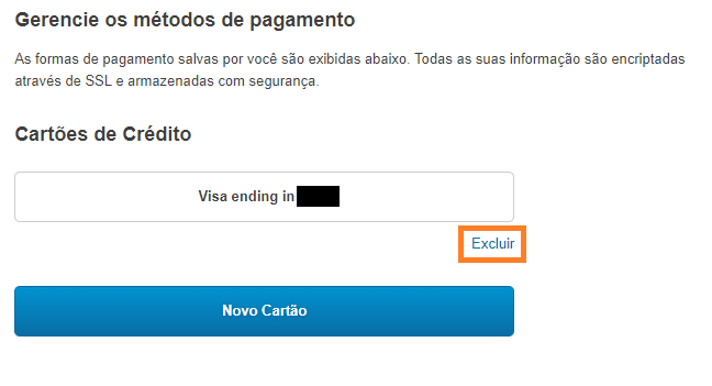 Como posso remover meu cartão de crédito? – Centro de Ajuda