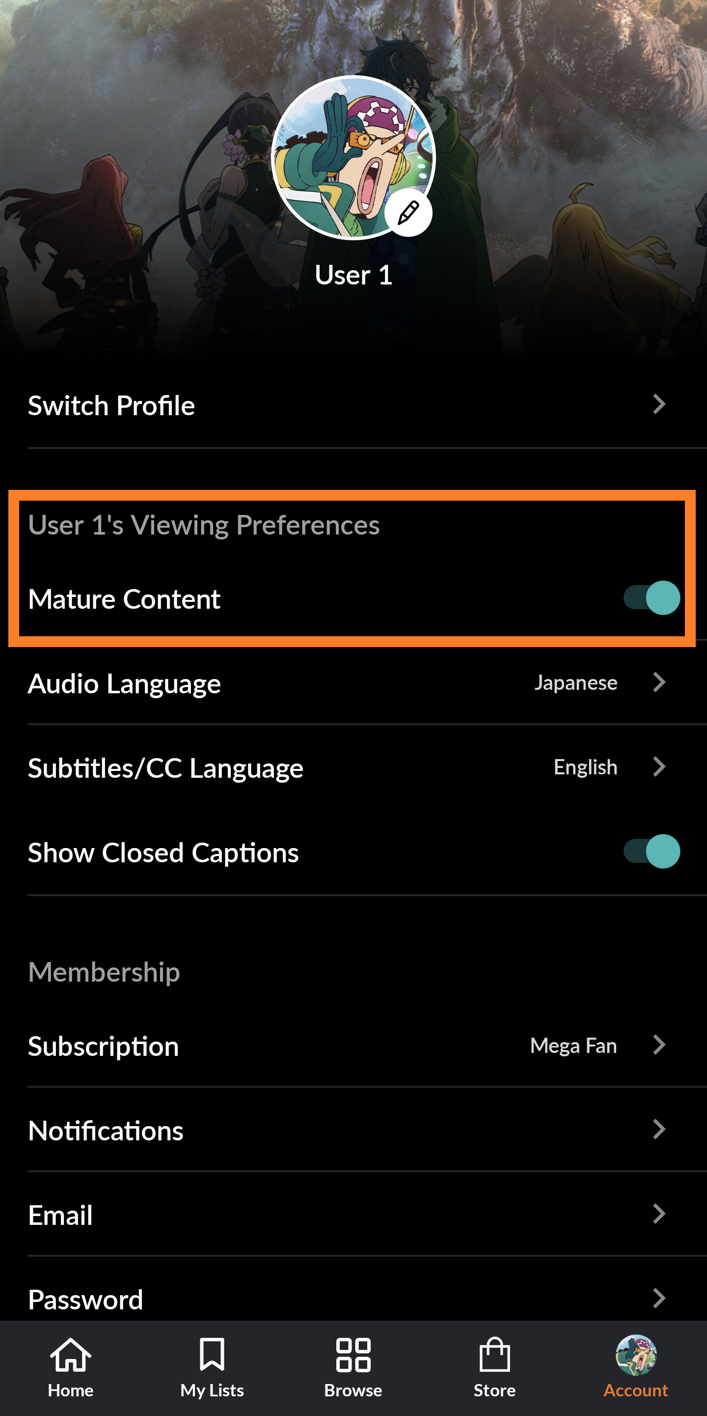 How to enable mature content? – Support & Customer Service | Crunchyroll  Help